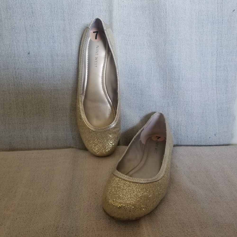 Nine West Gold  Ballet Flats